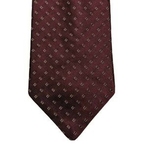 Calvin Klein Geometric Silk Necktie Burgundy